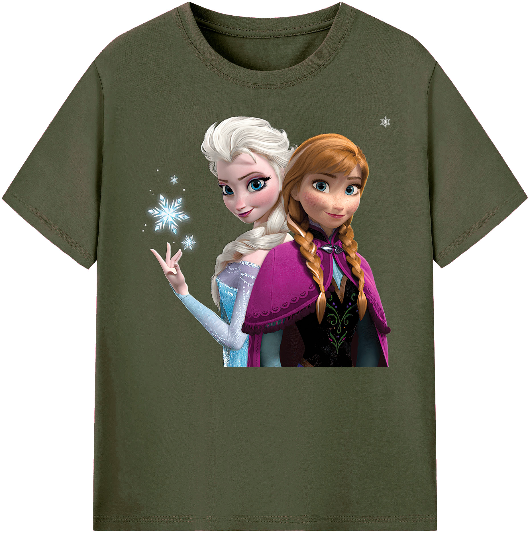 （画像用） アナと雪の女王 アンナ エルサ Frozen Anna Elsa 綿100％ メンズ半袖Tシャツ｜肌触りやわらか＆通気性